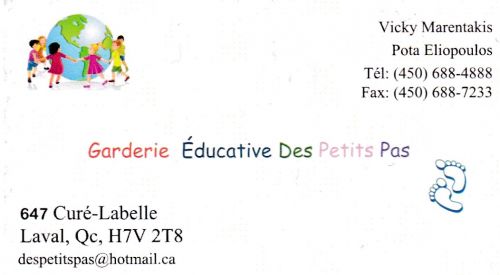 Garderie Éducative Des Petits Pas à Laval